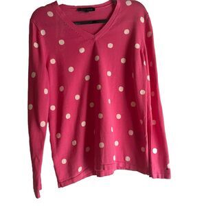 Tommy Hilfiger Pink With White Polka Dots ‎ Size L